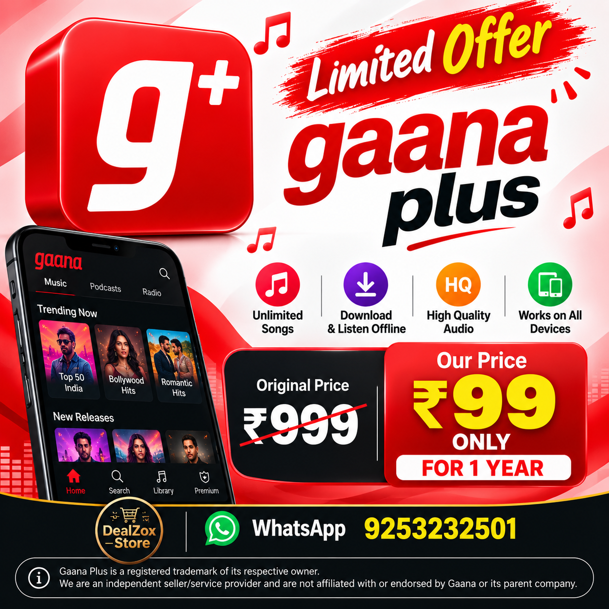 Gaana Plus Special Deal